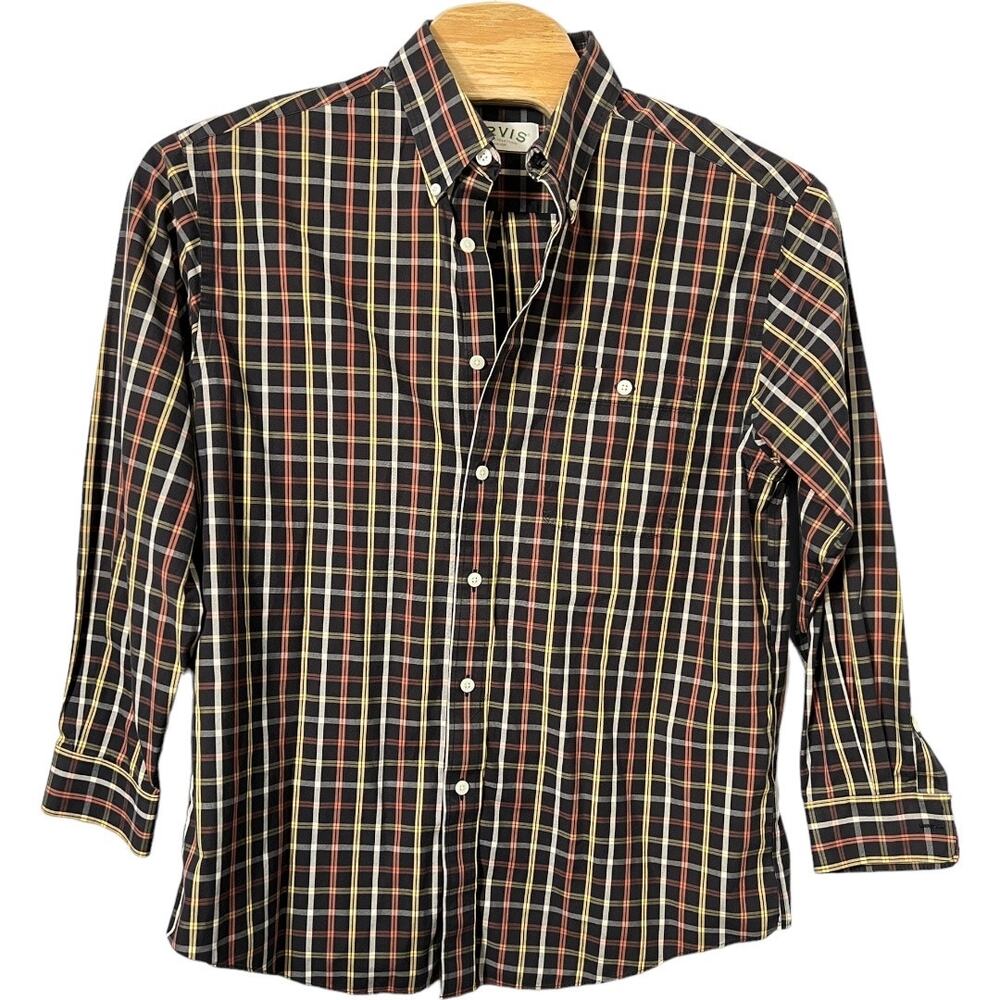 Brown, Orange, Tan - Orvis Button Down Shirt - Size L